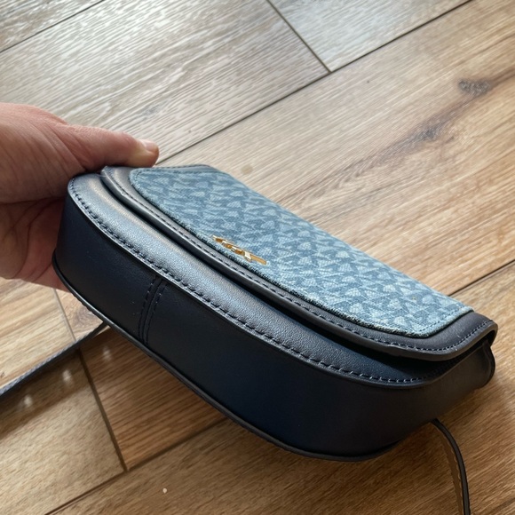 Michael Kors Signature Denim, Navy and Gold Monogram Mini Belt Bag, Leather - Picture 7 of 12